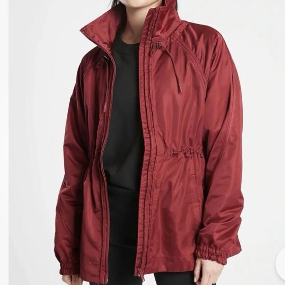 Athleta Escape red windbreaker full zip jacket size xxs - Picture 1 of 12